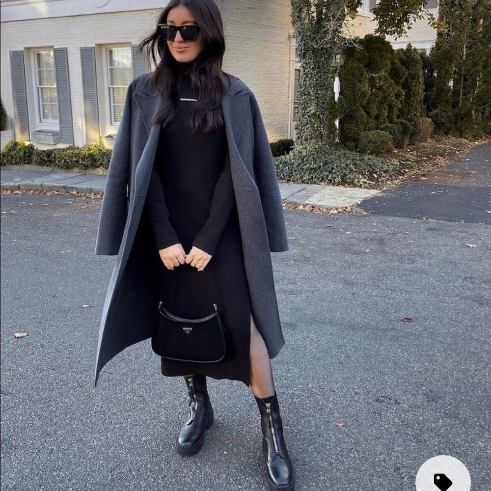 Ribbed Midi Turtleneck Dress